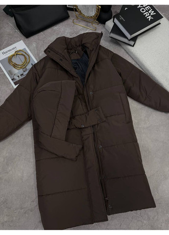 Темно-коричневая зимняя женская куртка FINO Mode