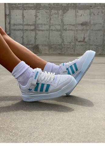 Білі Осінні кросівки чоловічі adidas forum white blue адідас форум No Brand