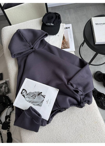 Худі тринитка на флісі з подвійним капюшоном No Brand (365410192)