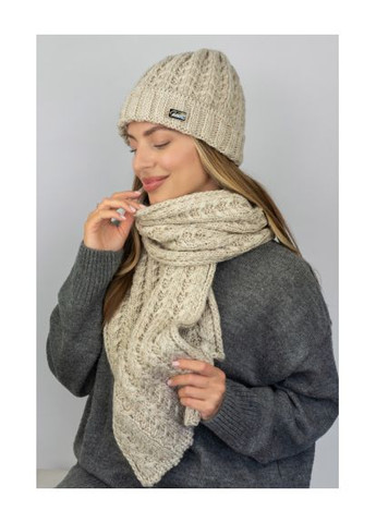 Жіночий комплект, шапка, шарф "Нордіка" об'ємний візерунок Braxton (370279098)