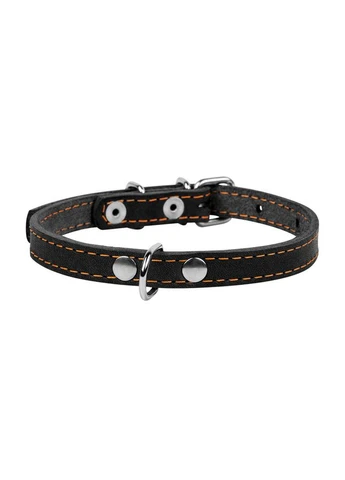 Ошейник одинарный (ширина 12мм, длина 24-32см) черный Collar (362584031)
