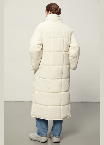 Кремовая демисезонная щебанное пальто 668 Papaya