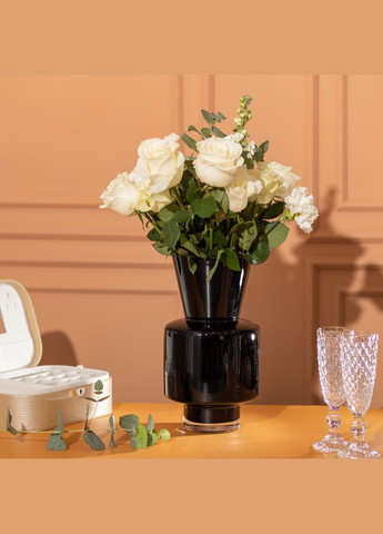 Ваза декоративна скляна в стилі Хайтек 31 см, Flower Season (328602817)