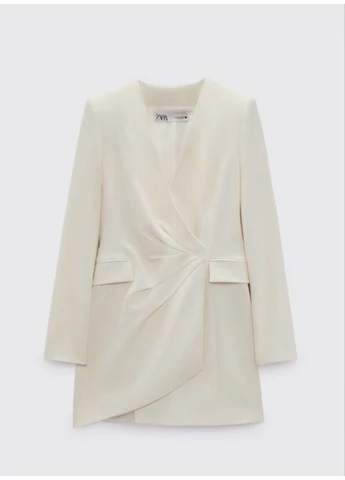 Молочный женский платье-жакет Zara -