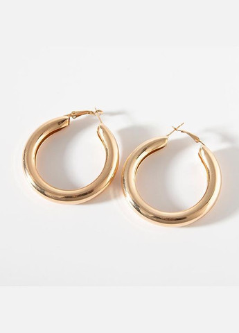 Крупные дутые серьги-кольца, золотистые No Brand (299339415)