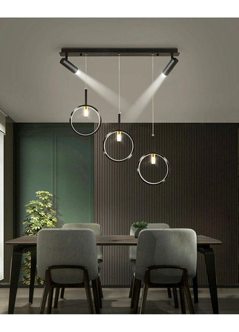 Люстра светодиодная потолочная LED светильник для квартиры на потолок лэд 26835 Черный 30-150х6х80 см. Sunnysky (324396397)