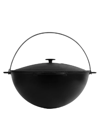 Казан чугунный азиатский 10 л с крышкой и подставкой Brizoll (375192721)