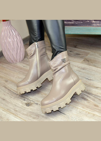 Осенние ботинки женские кожаные на утолщенной подошве. цвет визон. 38 размер Vasha para