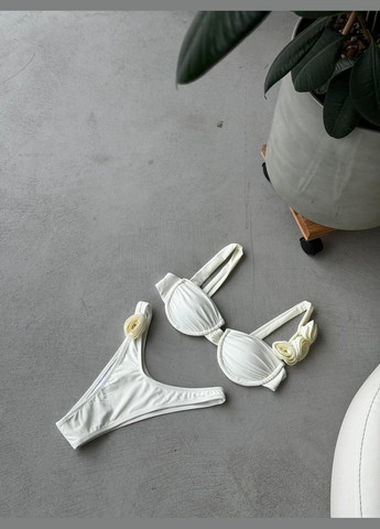 Молочний літній купальник sw1480/1 (молочний) роздільний Ghazel