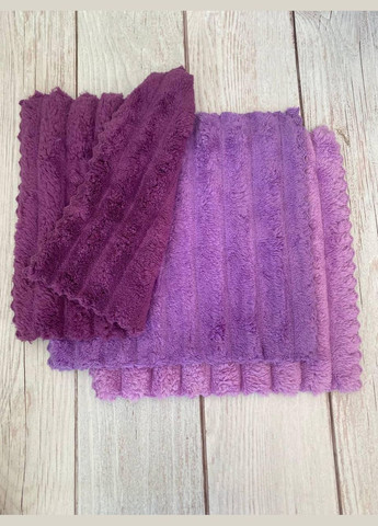 Салфетка для кухни и уборки из микрофибры 3 шт 25х25 Фиолетовые Malloory Home (306554362)