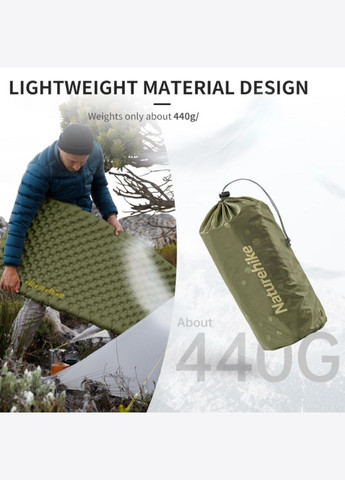 Матрац туристичний надувний одномісний CNH22DZ018, надлегкий, 183х58х7 см, зелений, для туризму із мішком для надування Naturehike (353505592)