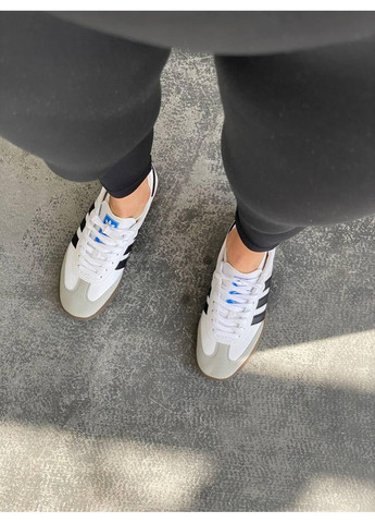 КРОСІВКИ ЖІНОЧІ ADIDAS SAMBA VEGAN LOW WHITE BLACK АДІДАС САМБА No Brand чорні демісезони (367175814)