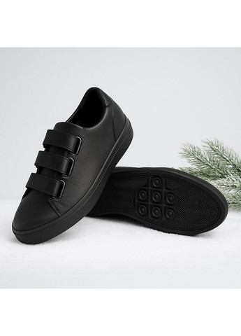 Женские зимние кроссовки Lux 5209 чёрные кожаные с шерстью на липучках Kindzer Lux-5209 чёрные зима (365589657)