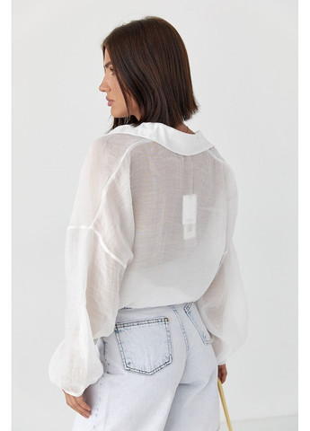 Напівпрозора сорочка з тенселу Lurex Рубашка (370379864)