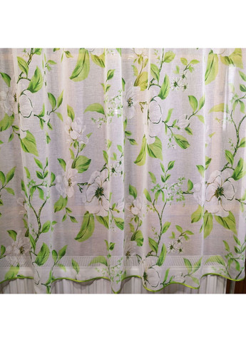 Фіранка готова коротка Класик яблуневий цвіт білий No Brand (372134102)