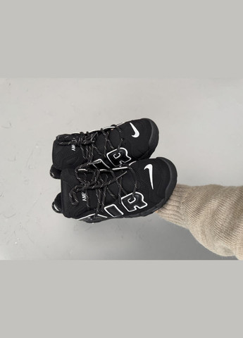 Черные демисезонные кроссовки мужские и женские nike air more uptempo black | найк аир мор уптемпо черные No Brand