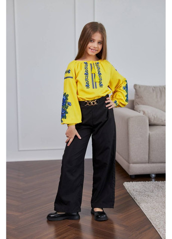 Жёлтая вышиванка для девочки "пион" PanyankaVyshyvanka (352308045)