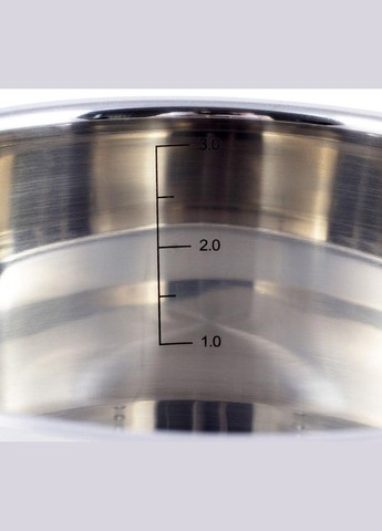 Кастрюля индукционная Casserote 3.1л из нержавеющей стали со стеклянной крышкой Kamille (330017400)