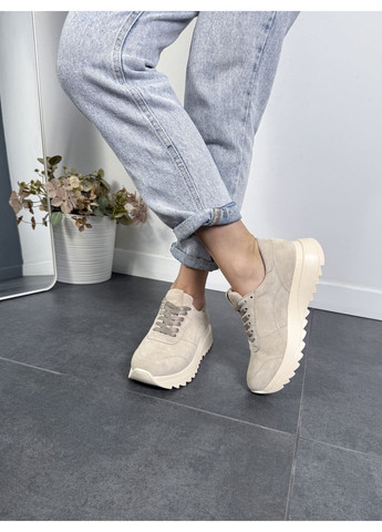 Жіночі замшеві кросівки бежевого кольору для повсякденного комфорту та стильного міського образу (відшив 3 дні) Paradize бежеві демісезони (371763621)