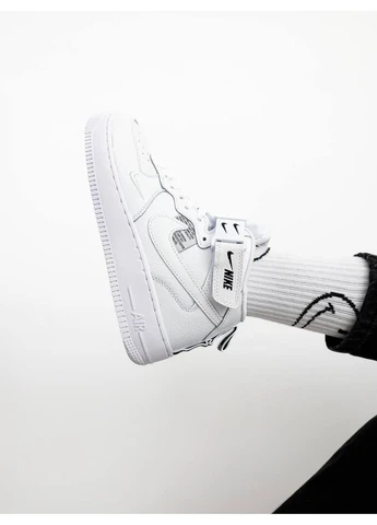 КРОССОВКИ ЖЕНСКИЕ NIKE AIR FORCE 1 HIGH WHITE BLACK НАЙК АИР ФОРС 1 БЕЛЫЕ No Brand белые демисезоны (391946954)