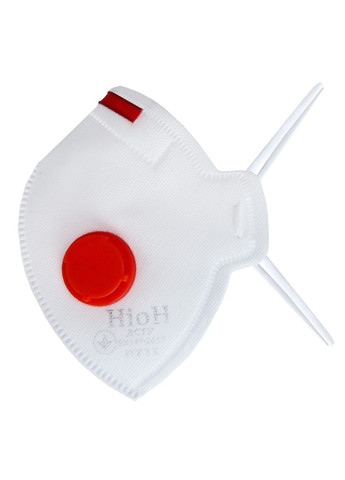 Респіратор медичний маска захисна НйоН FFP3 з клапаном і кліпсою 4шаровий білого кольору (Red 01) Valve (276070714)