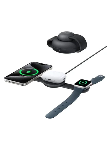 Бездротовий зарядний пристрій MagGo Wireless Charging Pad 15W 3-in-1 Foldable Black (B25M8H11) Anker (399493833)