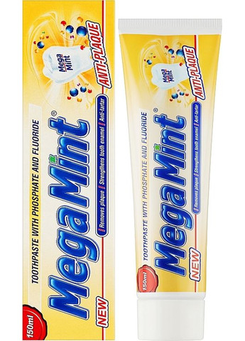 Зубна паста Mega Mint Anti-Plaque 150ml (1211281-31103516) STS Cosmetics (368632490)