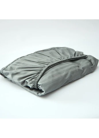 Простыня на резинке Сатин в полоску 180х190х20 см (MS-850004595) Moon&Star Stripe Gray (386590855)