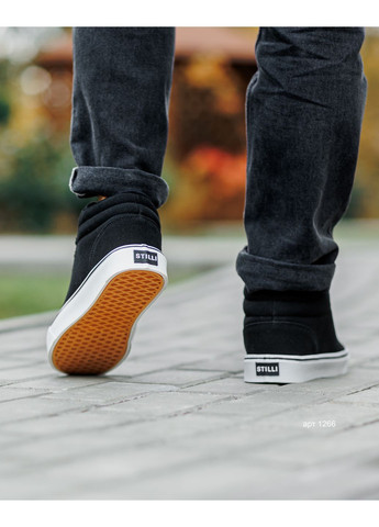 Черные зимние кеды winter city black white Stilli