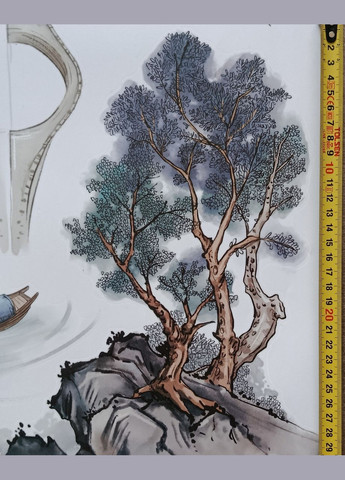 Виниловые наклейки Горы Сосны Япония! (лист 90 х 60 см) Б354-31 No Brand (338624939)