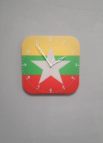 Часы настенные флаг Мьянмы No Brand (321989400)