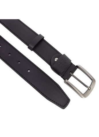 Ремінь чоловічий шкіряний зі строчкою HC0072 чорний (125 см) HandyCover (264197168)