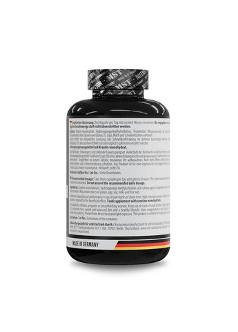 Креатин моногидрат Creatine Monohydrate 3400 мг 300 капсул MST (362971409)