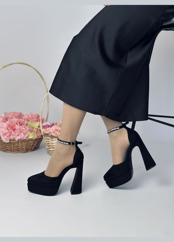 No Brand Женские трендовые туфли на высоком каблуке. лодочки черный з искусственная замша, — всесезон (324271047)