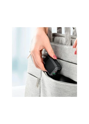 Зарядний пристрій 2xUSB 30W (USB-C+USB-A) Gan A98 Black (6974316283263) Acefast (382083001)