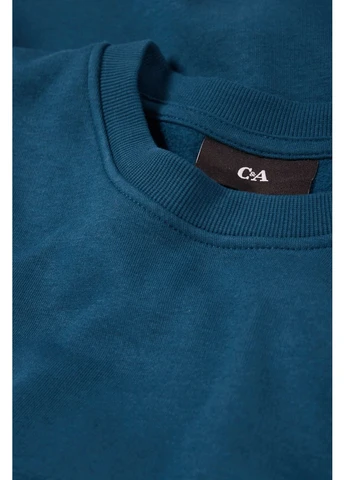 Синий свитшот из хлопка C&A однотонный (361849459)
