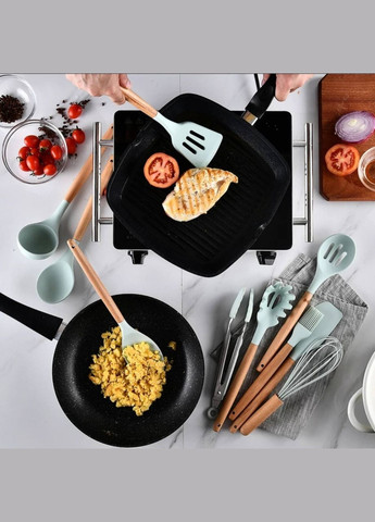Набір кухонного приладдя 12 предметів м'ятного кольору Kitchen Set GK (371683378)