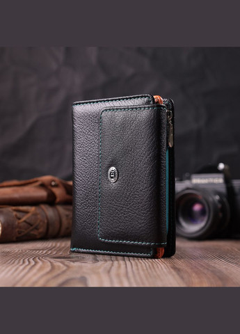 Жіночий гаманець із натуральної шкіри з монетницею 22501 Чорний st leather (306881385)