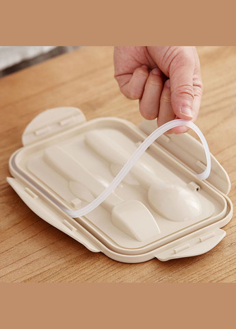 Набор для еды с собой - пластиковый ланч бокс с приборами и термосумка LIFE 1400 мл, розовый More (317253900)