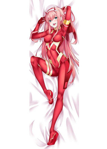 105х35 см Подушка Дакімакура Зеро Ту 02 Zero Two тяг аніме принт зі знімною наволочкою для обіймання Viva (346056352)