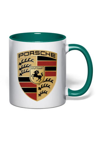 Чашка с печатью "Porsche" 330 мл (цвет тёмно-зеленый) (32420) No Brand (363867228)
