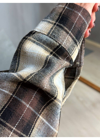 Темно-коричневая рубашка No Brand