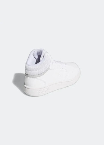Белые демисезонные кроссовки kids hoops mid cloud white/cloud white/grey two р.2.5/34/22см adidas