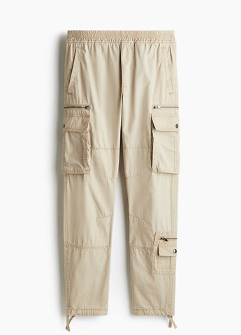 Бежевые кэжуал демисезонные брюки H&M