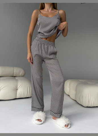 Черно-белая пижама майка + брюки Domino