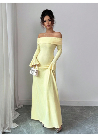 Жовтий сукня SHEIN колор блок