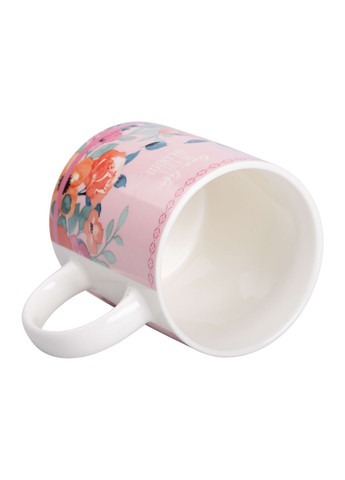 Чашка керамічна 400 мл із квітковим принтом, рожевий Liling Rongxiang Ceramic RX-N240139P No Brand (360977619)