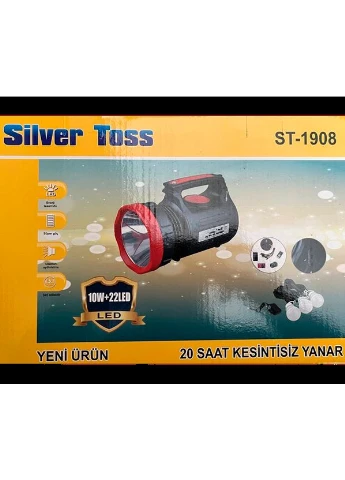 Ліхтар на сонячній батареї ST-1908 c радіо, Power bank та MP3, 3 лампочки 3W, 10W+22 Led чорний (ST-1908_1722) Silver Toss (392934163)