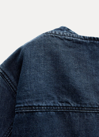 Синяя джинсовая рубашка однотонная Zara