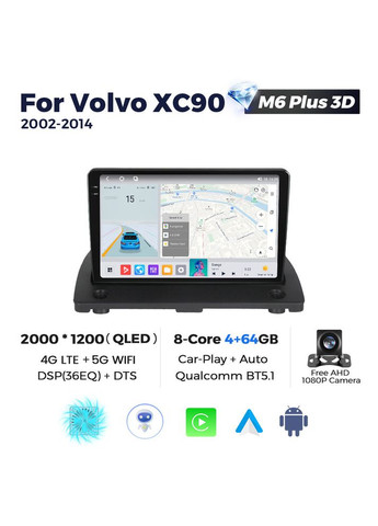 Штатная магнітола M6 Plus Volvo C (2002 - 2014) M6 Plus 360° 2k 4Gb+64Gb CarPlay QleD Mekede XC90 (352264854)